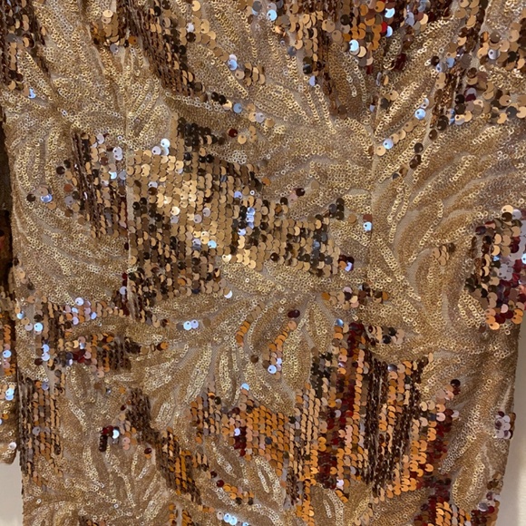 Red Dress Boutique Gold Floral Sequins Dress - Picture 3 of 4